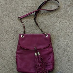 TUMI Magenta Leather Crossbody Purse